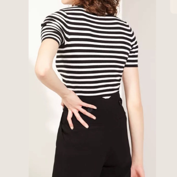 CLAUDIE PIERLOT MING SWEATER Striped Mockneck - Picture 3 of 6